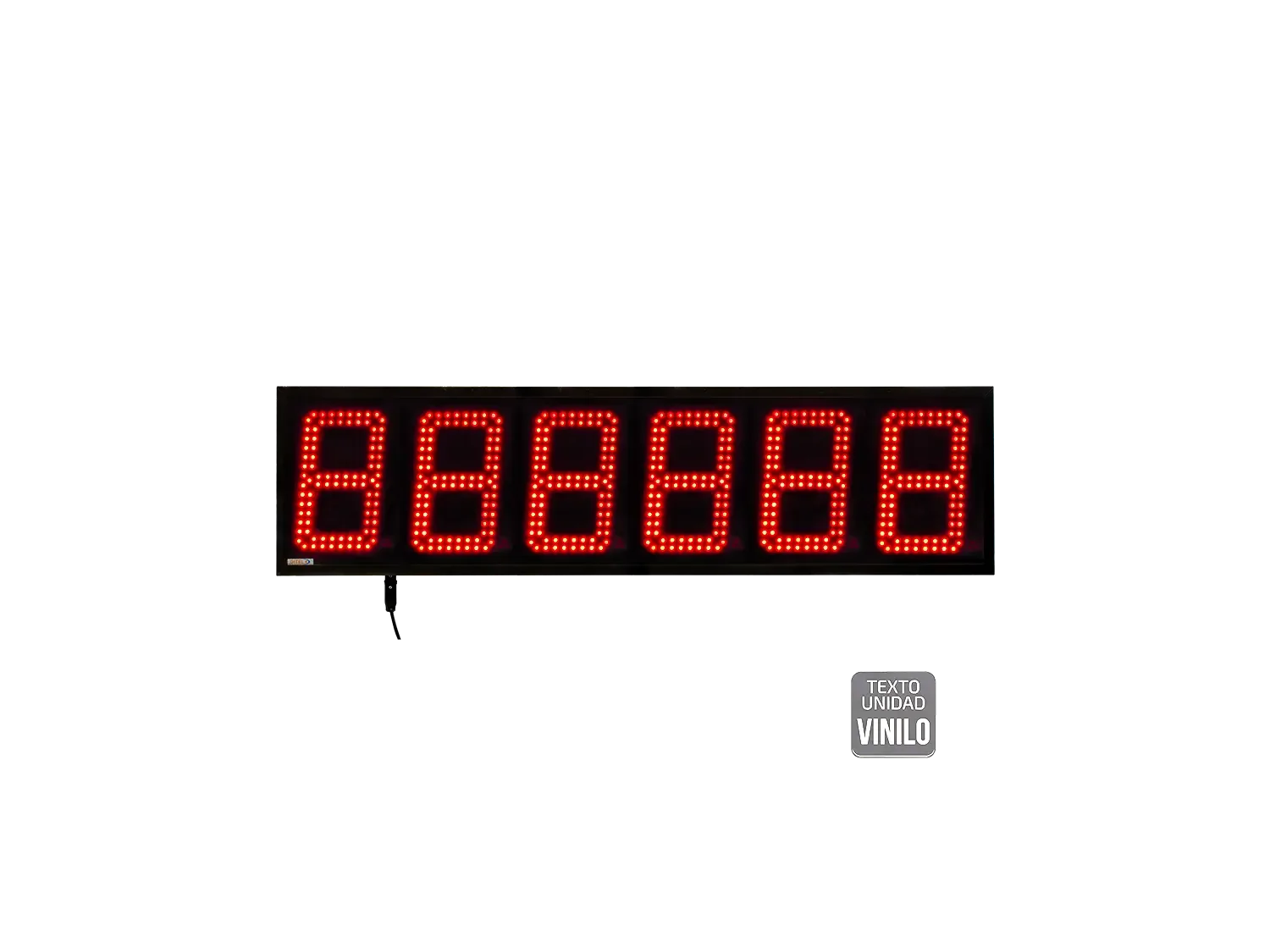 180-mm-Ziffernanzeige, 6-stellig, hohe Helligkeit, PROFINET +2R, Vinyl-Text